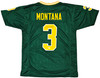 Notre Dame Fighting Irish Joe Montana Autographed Green Jersey JSA Stock #216972