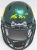 Bo Nix Autographed Oregon Ducks Green Speed Mini Helmet Beckett BAS QR Stock #217956