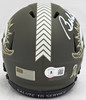 Bob Griese Autographed Miami Dolphins Salute to Service Army Green Speed Mini Helmet Beckett BAS Witness Stock #220466