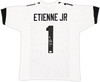 Jacksonville Jaguars Travis Etienne Autographed White Jersey Beckett BAS Witness Stock #220897