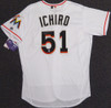 Miami Marlins Ichiro Suzuki Autographed White Majestic Authentic Flex Base Jersey Size 48 IS Holo Stock #107891