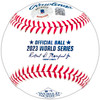 Evan Carter Autographed Official 2023 World Series Logo MLB Baseball Texas Rangers Beckett BAS Witness Stock #221324