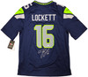 Seattle Seahawks Tyler Lockett Autographed Blue Nike On Field Jersey Size L Large MCS Holo Stock #222045