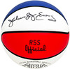 Julius "Dr. J" Erving Autographed Red, White & Blue ABA Logo Basketball New Jersey Nets Beckett BAS Witness Stock #222789