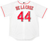 Cincinnati Reds Elly De La Cruz Autographed White Nike Jersey Size L Beckett BAS Witness Stock #222817