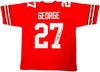 Ohio State Buckeyes Eddie George Autographed Red Jersey "Heisman 1995" Beckett BAS Witness Stock #222844