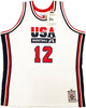 1992 USA Dream Team John Stockton Autographed White Authentic Mitchell & Ness Jersey Size 52 Beckett BAS Witness Stock #224358