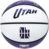 John Stockton Autographed Purple & White City Edition Basketball Utah Jazz Beckett BAS Witness Stock #224371