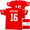 San Francisco 49ers Joe Montana Autographed Red Jersey Beckett BAS Stock #224669