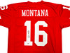 San Francisco 49ers Joe Montana Autographed Red Jersey Beckett BAS Stock #224669