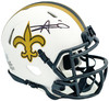 Alvin Kamara Autographed New Orleans Saints Lunar Eclipse White Speed Mini Helmet Beckett BAS Witness Stock #224823