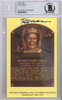 Rod Carew Autographed HOF Plaque Postcard Twins, Angels Beckett BAS Stock #120999