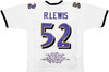 Baltimore Ravens Ray Lewis Autographed White Jersey With Stats JSA Stock #228091