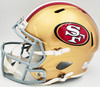 Brock Purdy Autographed San Francisco 49ers Gold Full Size Replica Speed Helmet Fanatics Holo Stock #230008