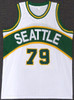 1978-79 NBA Champions Seattle Supersonics Multi Signed Autographed White Jersey With 9 Signatures Including Fred Brown & Lenny Wilkens MCS Holo Stock #145848