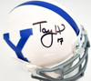 Taysom Hill Autographed BYU Cougars White Schutt Mini Helmet Beckett BAS Stock #177442