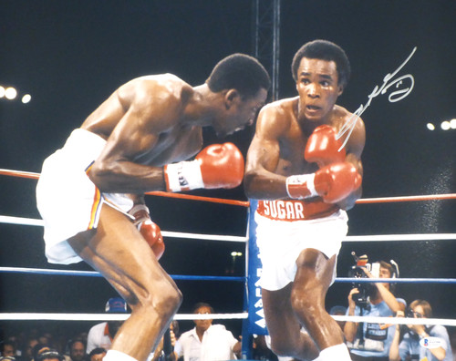 Sugar Ray Leonard Autographed 16x20 Photo Beckett BAS Stock #177703