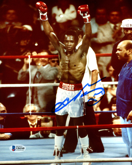 Sugar Ray Leonard Autographed 8x10 Photo Beckett BAS Stock #178121