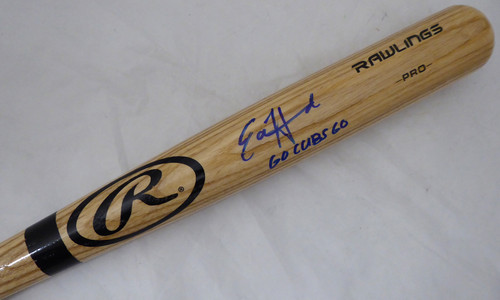 Ed Howard Autographed Blonde Rawlings Baseball Bat Chicago Cubs "Go Cubs Go" Beckett BAS Stock #179023