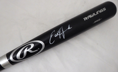 Ed Howard Autographed Black Rawlings Baseball Bat Chicago Cubs In White Beckett BAS Stock #179026