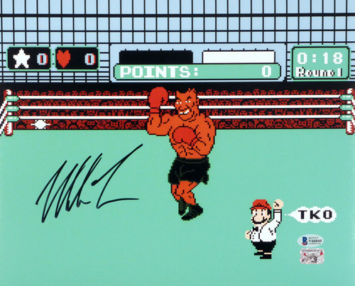 Mike Tyson Autographed 11x14 Photo Punch-Out Beckett BAS Stock #180904