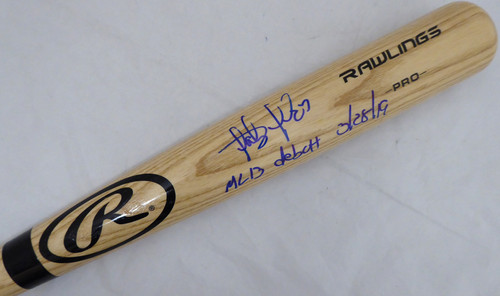 Fernando Tatis Jr. Autographed Blonde Rawlings Bat San Diego Padres "MLB Debut 3-28-19" Beckett BAS Stock #181111