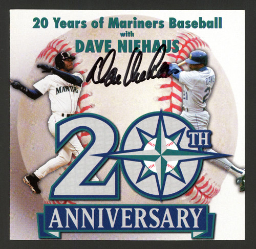 Dave Niehaus Autographed 4.75x4.75 CD Cover Seattle Mariners 20th Anniversary MCS Holo Stock #181115