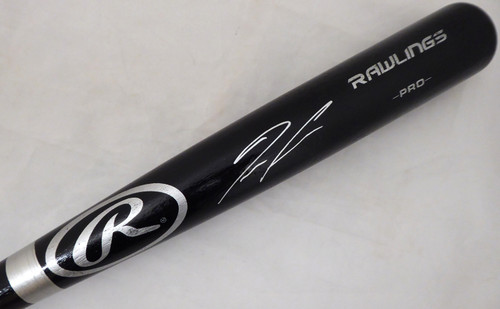 Ronald Acuna Jr. Autographed Black Rawlings Baseball Bat Atlanta Braves Beckett BAS Stock #181314