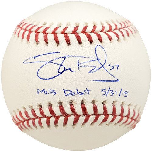 Shane Bieber Autographed Official MLB Baseball Cleveland Indians "MLB Debut 5/31/18" Beckett BAS Stock #185109