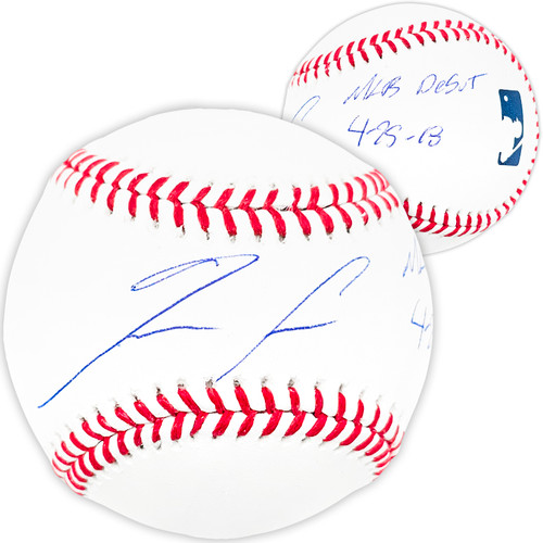 Ronald Acuna Jr. Autographed Official MLB Baseball Atlanta Braves "MLB Debut 4-25-18" Beckett BAS Stock #185594