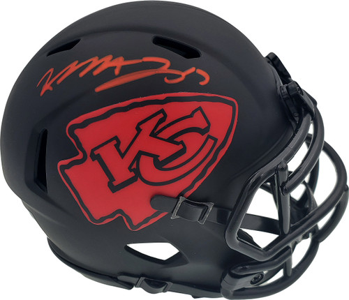 Mecole Hardman Autographed Kansas City Chiefs Eclipse Black Speed Mini Helmet Beckett BAS Stock #185784
