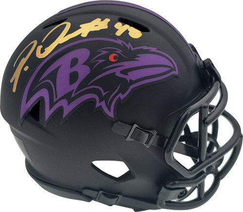 Patrick Queen Autographed Eclipse Black Baltimore Ravens Speed Mini Helmet Beckett BAS Stock #185830