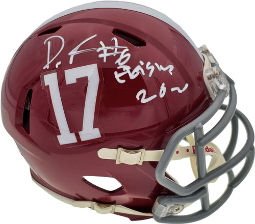 Devonta Smith Autographed Alabama Crimson Tide Speed Mini Helmet "Heisman 2020" Beckett BAS Stock #189552