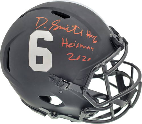 Devonta Smith Autographed Alabama Crimson Tide Eclipse Black Full Size Speed Authentic Helmet "Heisman 2020" Beckett BAS Stock #189558