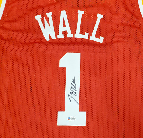 Houston Rockets John Wall Autographed Red Jersey Beckett BAS Stock #189805