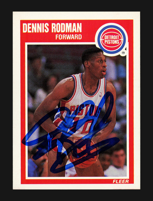 Dennis Rodman Autographed 1989-90 Fleer Card #49 Detroit Pistons Stock #190465