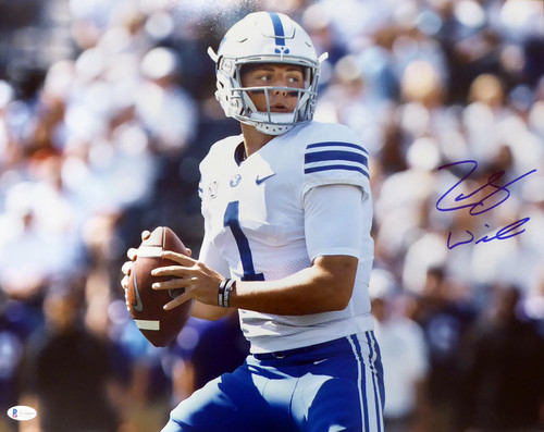 Zach Wilson Autographed 16x20 Photo BYU Cougars Beckett BAS Stock #191142
