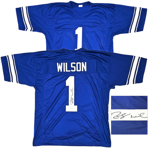 BYU Cougars Zach Wilson Autographed Royal Blue Jersey Beckett BAS Stock #191149