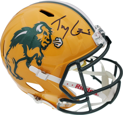 Trey Lance Autographed North Dakota State Bison Yellow Full Size Replica Speed Helmet Beckett BAS Stock #191978