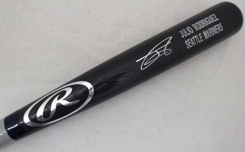 Julio Rodriguez Autographed Black Rawlings Game Model Bat Seattle Mariners Beckett BAS Stock #192183