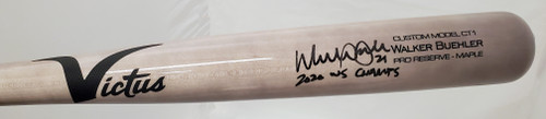 Walker Buehler Autographed Blonde Victus Game Model Bat Los Angeles Dodgers "2020 WS Champs" Beckett BAS QR Stock #193766