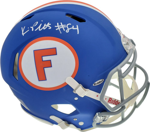 Kyle Pitts Autographed Florida Gators Flat Matte Blue Full Size Authentic Speed Helmet Beckett BAS QR Stock #194416