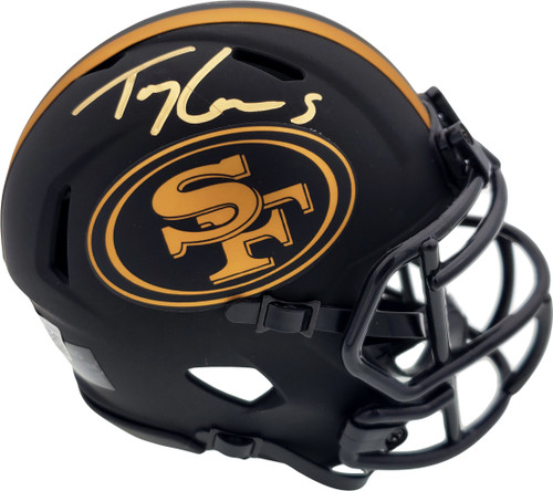 Trey Lance Autographed San Francisco 49ers Eclipse Black Speed Mini Helmet Beckett BAS QR Stock #194735