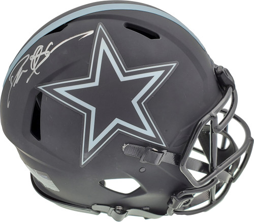 Deion Sanders Autographed Dallas Cowboys Eclipse Black Full Size Authentic Speed Helmet Beckett BAS QR Stock #194868