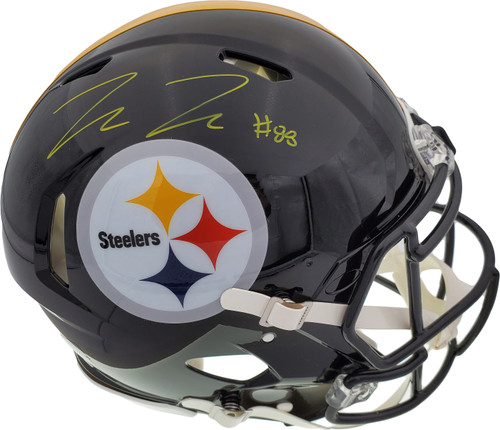 Pat Freiermuth Autographed Pittsburgh Steelers Black Full Size Authentic Speed Helmet Beckett BAS QR Stock #194875