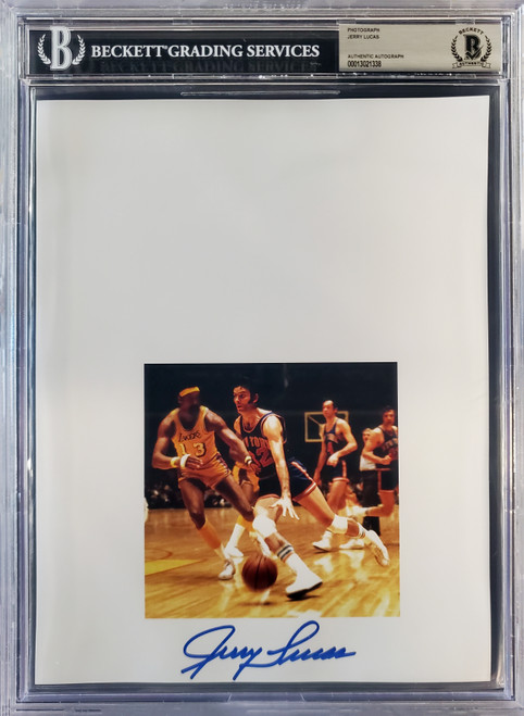 Jerry Lucas Autographed 8.5x11 Photo Sheet New York Knicks Beckett BAS Stock #196070