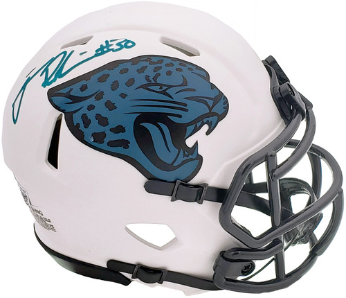 James Robinson Autographed Jacksonville Jaguars Lunar Eclipse White Speed Mini Helmet Beckett BAS QR Stock #199252