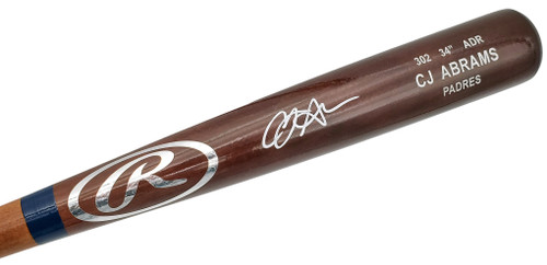 CJ Abrams Autographed Brown Rawlings Game Model Bat San Diego Padres Beckett BAS QR Stock #199338