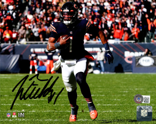 Justin Fields Autographed 8x10 Photo Chicago Bears Beckett BAS QR Stock #200487