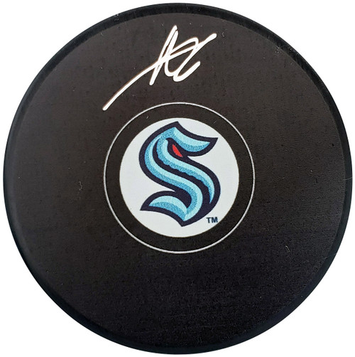 Adam Larsson Autographed Official Seattle Kraken Logo Hockey Puck Fanatics Holo Stock #200861